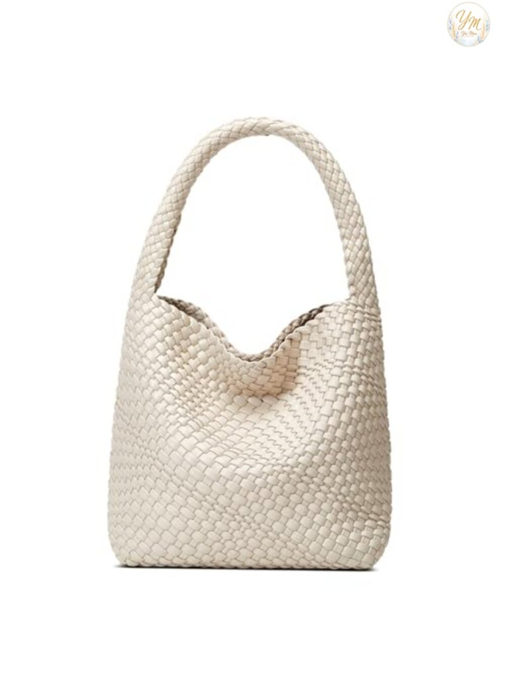 Handwoven Vegan Leather Tote Bag for Women with Detachable Clutch, Magnetic